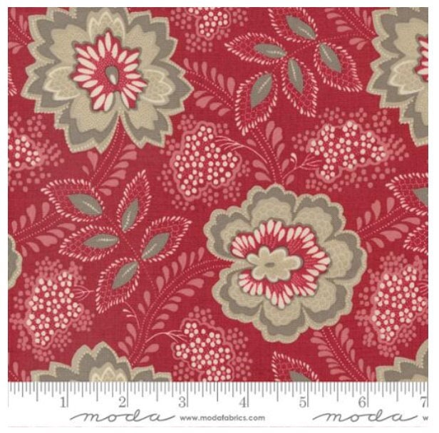 One Holiday Tree Skirt "Chateau De Chantilly Orleans Florals Rouge" By Moda Fabrics. French General. Handmade Christmas Tree Skirt.