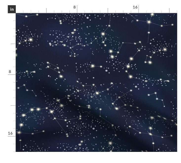 One Roman Shade "Constellations". Window Treatments for Home or Business. Stars, Night Sky. Custom Made to Order