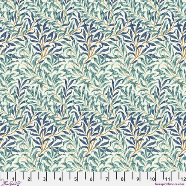 One Curtain Panel "Willow Boughs - Mint Buttermere" William Morris Fabric. Custom Handmade to Order Window Treatments.