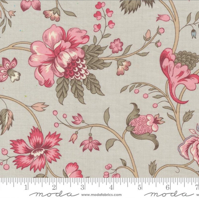 One Holiday Tree Skirt "Cecile Florals Smoke" fabric Antoinette French General