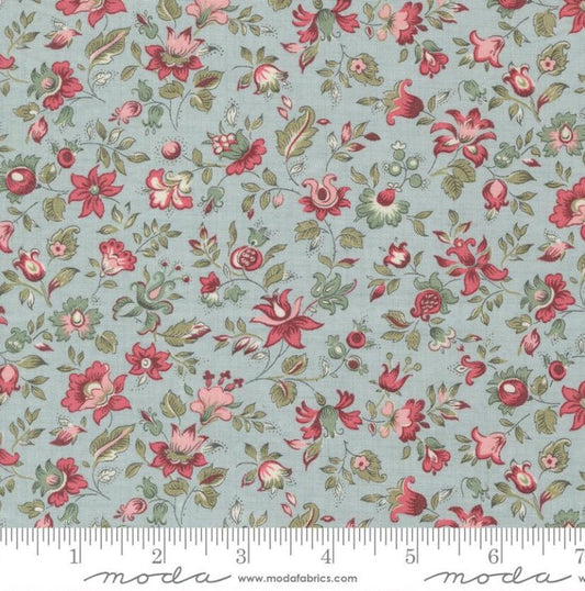 One Curtain Panel "Picardie Small Floral Ciel Blue" fabric Antoinette French General