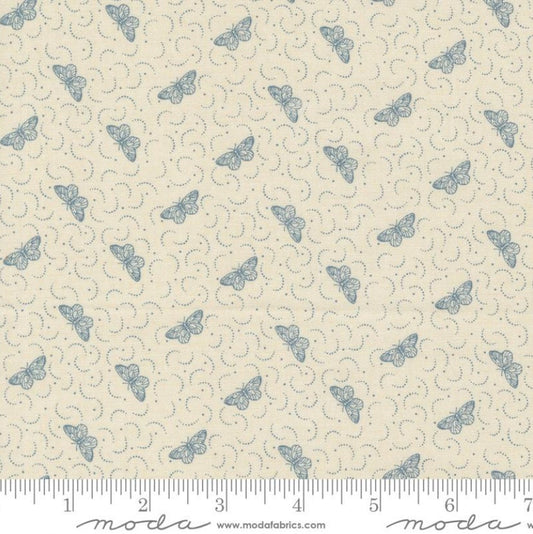 One Curtain Panel "Henriette Blenders Butterflies Pearl French Blue " fabric Antoinette French General. Handmade window treatments