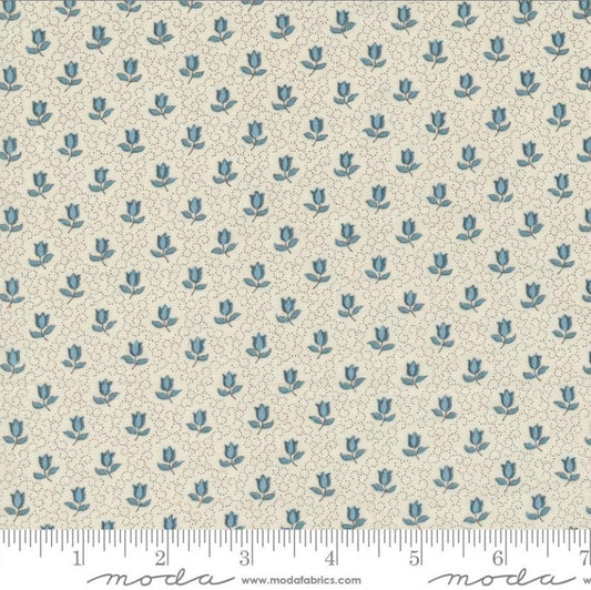 One Holiday Tree Skirt "Champagne Small Floral Pearl French Blue" fabric Antoinette French General. Home Decor, handmade in Ohio