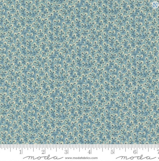 One Holiday Tree Skirt "Dauphine Blenders Blue" fabric Antoinette French General. Home Decor, handmade in Ohio