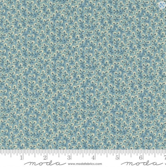 One Curtain Panel "Dauphine Blenders Blue" fabric Antoinette French General. Handmade window treatments