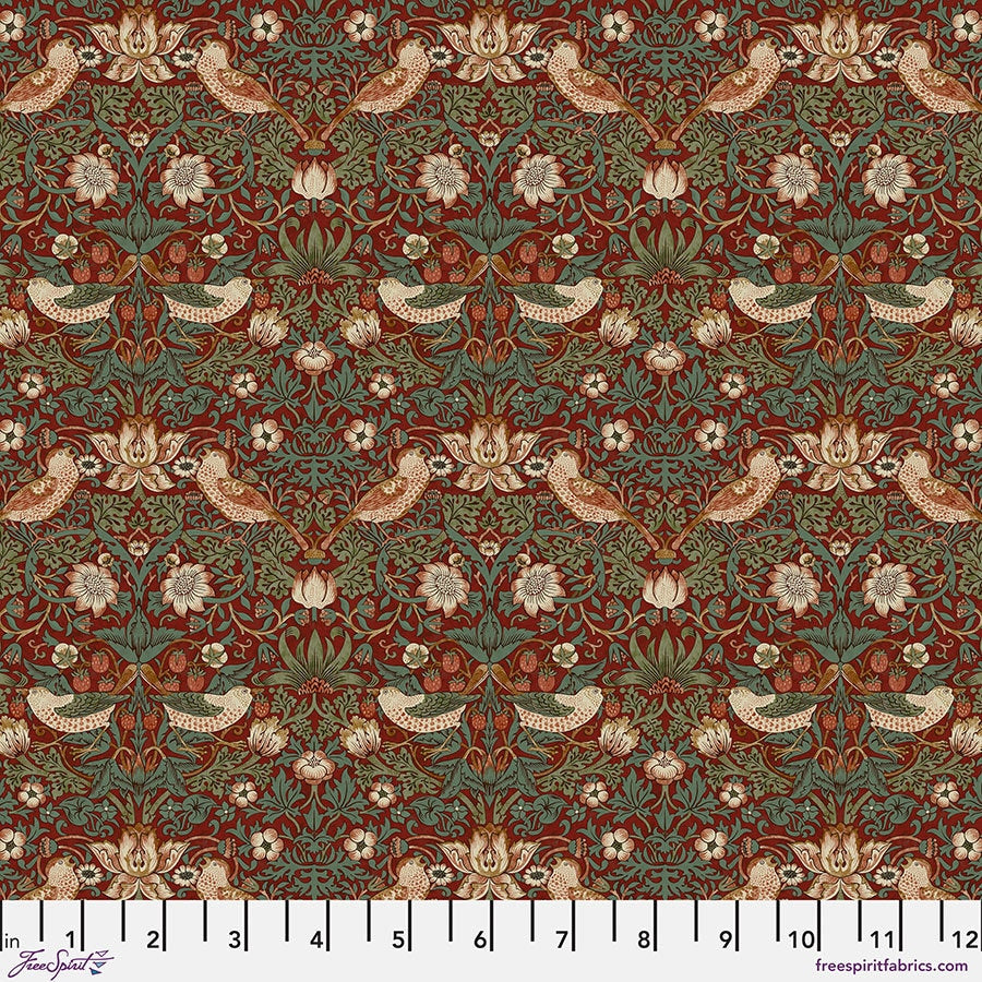 Pillow Cover - "Strawberry Thief Wine" fabric. Cotswold FreeSpirit Fabric. William Morris Design. Handmade in Ohio. Sham or Throw Pillows.